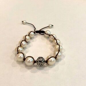 Silpada sterling silver and pearl adjustable bracelet, unworn